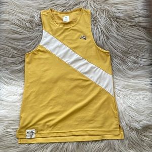 Tracksmith Yellow and White Tank Top